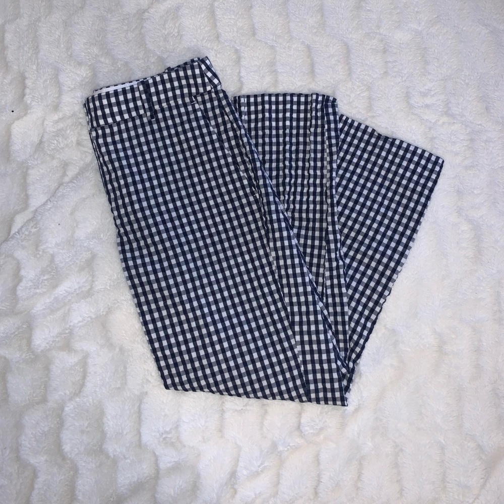 J Crew Gingham cropped pant